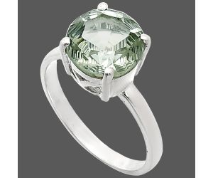 Prasiolite (Green Amethyst) Ring size-7.5 EXR01970 R-1019, 10x10 mm