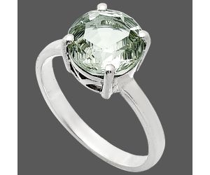 Prasiolite (Green Amethyst) Ring size-9 EXR01971 R-1019, 10x10 mm