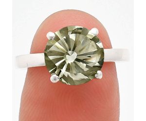 Prasiolite (Green Amethyst) Ring size-7.5 EXR01972 R-1019, 10x10 mm