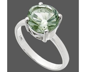 Prasiolite (Green Amethyst) Ring size-7.5 EXR01972 R-1019, 10x10 mm