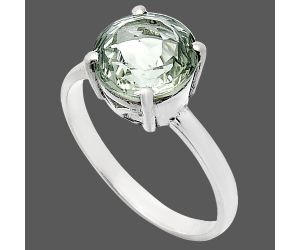 Prasiolite (Green Amethyst) Ring size-9 EXR01973 R-1019, 10x10 mm