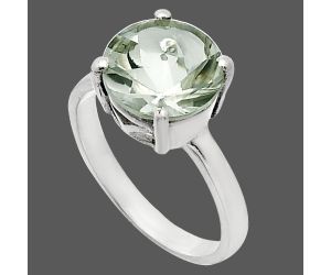 Prasiolite (Green Amethyst) Ring size-7 EXR01974 R-1019, 10x10 mm