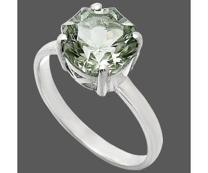 Prasiolite (Green Amethyst) Ring size-9.5 EXR01975 R-1019, 10x10 mm