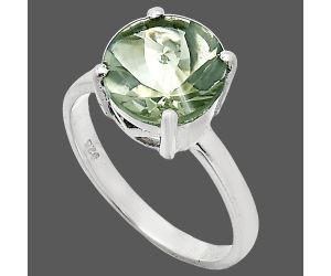 Prasiolite (Green Amethyst) Ring size-8 EXR01976 R-1019, 10x10 mm