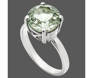 Prasiolite (Green Amethyst) Ring size-7 EXR01978 R-1019, 10x10 mm