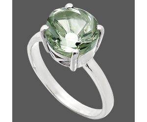 Prasiolite (Green Amethyst) Ring size-8 EXR01979 R-1019, 10x10 mm