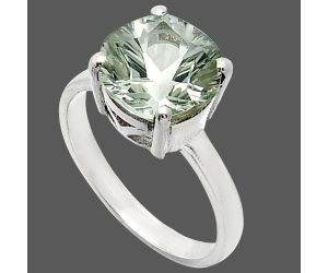 Prasiolite (Green Amethyst) Ring size-7 EXR01981 R-1019, 10x10 mm