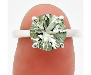 Prasiolite (Green Amethyst) Ring size-7 EXR01982 R-1019, 10x10 mm