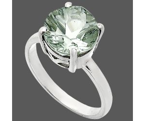 Prasiolite (Green Amethyst) Ring size-7 EXR01982 R-1019, 10x10 mm