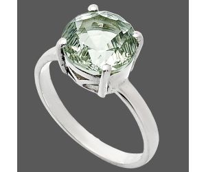 Prasiolite (Green Amethyst) Ring size-7.5 EXR01983 R-1019, 10x10 mm