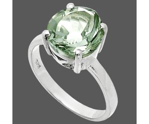 Prasiolite (Green Amethyst) Ring size-7 EXR01984 R-1019, 10x10 mm