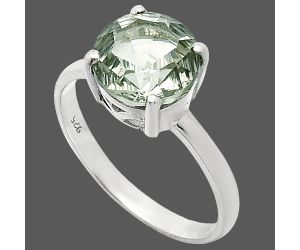 Prasiolite (Green Amethyst) Ring size-9.5 EXR01985 R-1019, 10x10 mm