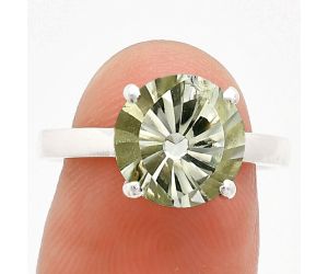 Prasiolite (Green Amethyst) Ring size-8 EXR01988 R-1019, 10x10 mm