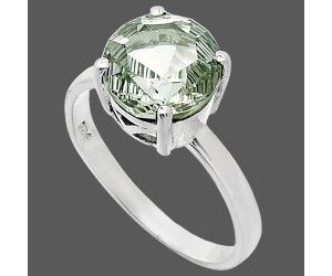 Prasiolite (Green Amethyst) Ring size-9 EXR01989 R-1019, 10x10 mm