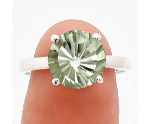 Prasiolite (Green Amethyst) Ring size-8 EXR01991 R-1019, 10x10 mm