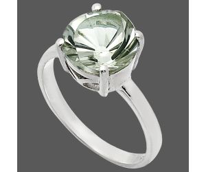 Prasiolite (Green Amethyst) Ring size-8 EXR01991 R-1019, 10x10 mm