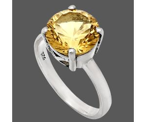 Citrine Ring size-7 EXR01992 R-1019, 10x10 mm