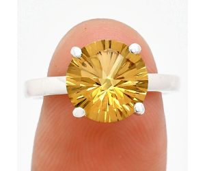 Citrine Ring size-8 EXR01998 R-1019, 10x10 mm