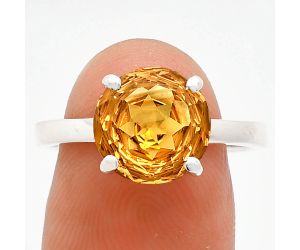 Citrine Ring size-9 EXR02003 R-1019, 10x10 mm