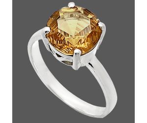 Citrine Ring size-8 EXR02011 R-1019, 10x10 mm