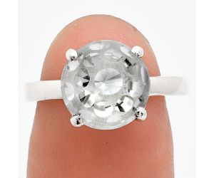 White Quartz Ring size-7 EXR02016 R-1019, 10x10 mm