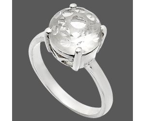 White Quartz Ring size-7 EXR02016 R-1019, 10x10 mm