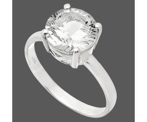 White Quartz Ring size-9.5 EXR02017 R-1019, 10x10 mm