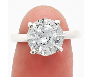 White Quartz Ring size-9.5 EXR02020 R-1019, 10x10 mm