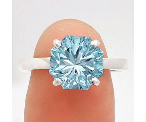 Sky Blue Topaz Ring size-9 EXR02043 R-1019, 10x10 mm