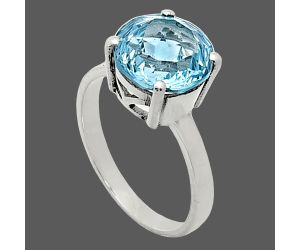 Sky Blue Topaz Ring size-7 EXR02053 R-1019, 10x10 mm