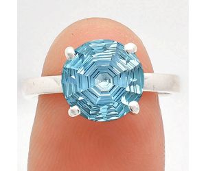 Sky Blue Topaz Ring size-8 EXR02063 R-1019, 10x10 mm