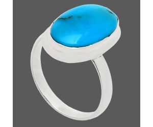 Sleeping Beauty Turquoise Ring size-9 EXR02078 R-1007, 10x16 mm