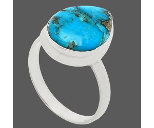 Kingman Turquoise With Pyrite Ring size-9.5 EXR02079 R-1007, 12x16 mm