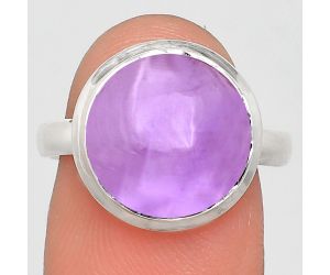 Amethyst Cab Ring size-8 EXR02083 R-1007, 12x12 mm