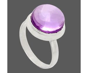 Amethyst Cab Ring size-8 EXR02083 R-1007, 12x12 mm