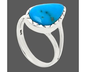 Natural Turquoise Morenci Mine Ring size-8.5 EXR02085 R-1074, 10x16 mm