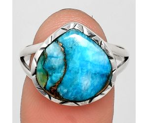 Spiny Oyster Turquoise Ring size-8.5 EXR02087 R-1074, 14x14 mm