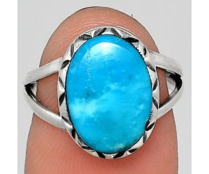 Natural Rare Turquoise Nevada Aztec Mt Ring size-6 EXR02088 R-1074, 9x13 mm