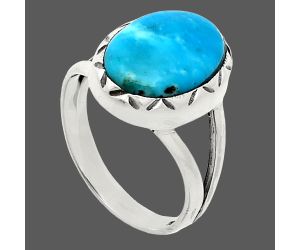 Natural Rare Turquoise Nevada Aztec Mt Ring size-6 EXR02088 R-1074, 9x13 mm