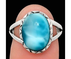 Larimar (Dominican Republic) Ring size-7 EXR02102 R-1074, 10x14 mm