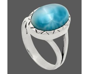 Larimar (Dominican Republic) Ring size-7 EXR02102 R-1074, 10x14 mm