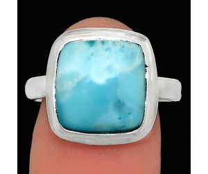 Larimar (Dominican Republic) Ring size-9 EXR02103 R-1007, 12x12 mm