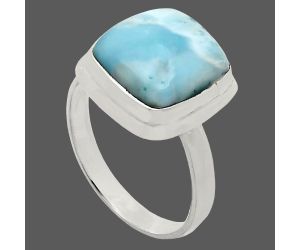 Larimar (Dominican Republic) Ring size-9 EXR02103 R-1007, 12x12 mm