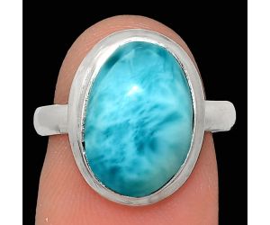 Larimar (Dominican Republic) Ring size-7 EXR02104 R-1007, 10x14 mm