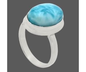 Larimar (Dominican Republic) Ring size-7 EXR02104 R-1007, 10x14 mm