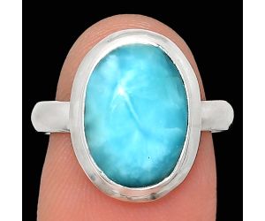 Larimar (Dominican Republic) Ring size-8 EXR02106 R-1007, 10x14 mm