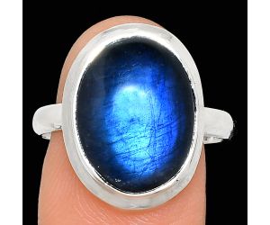 Blue Fire Labradorite Ring size-9 EXR02113 R-1007, 12x16 mm