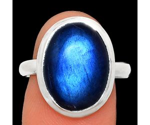 Blue Fire Labradorite Ring size-9 EXR02114 R-1007, 12x16 mm