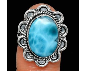 Larimar (Dominican Republic) Ring size-7 EXR02122 R-1221, 11x15 mm