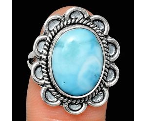 Larimar (Dominican Republic) Ring size-7 EXR02123 R-1221, 10x14 mm